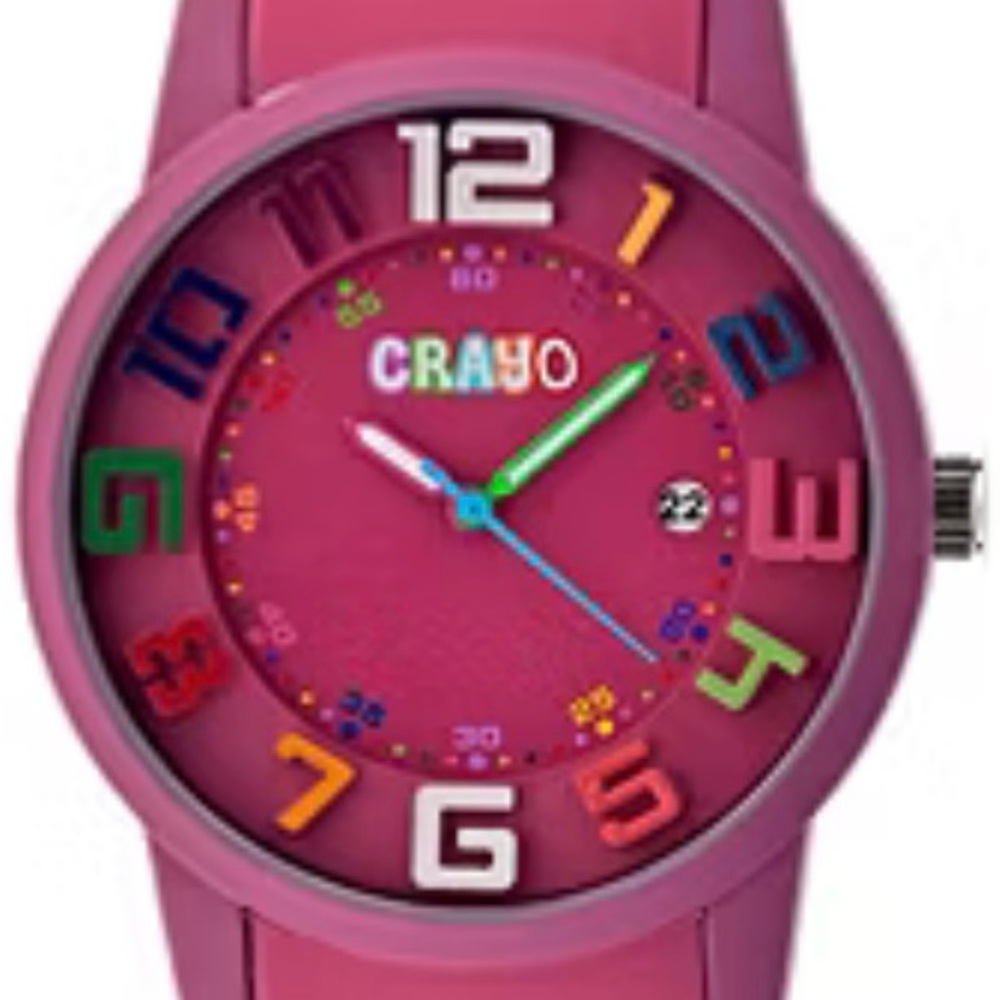 Crayo Watch in Festival Fuchsia Silicone with date